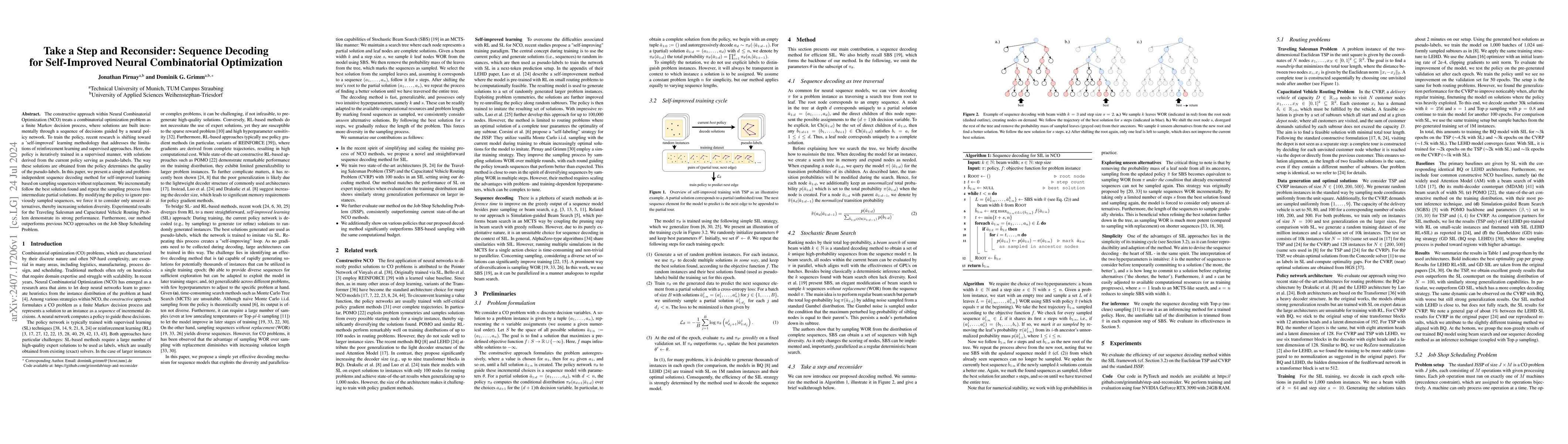 Thumbnail for Take a Step and Reconsider: Sequence Decoding for Self-Improved Neural
  Combinatorial Optimization