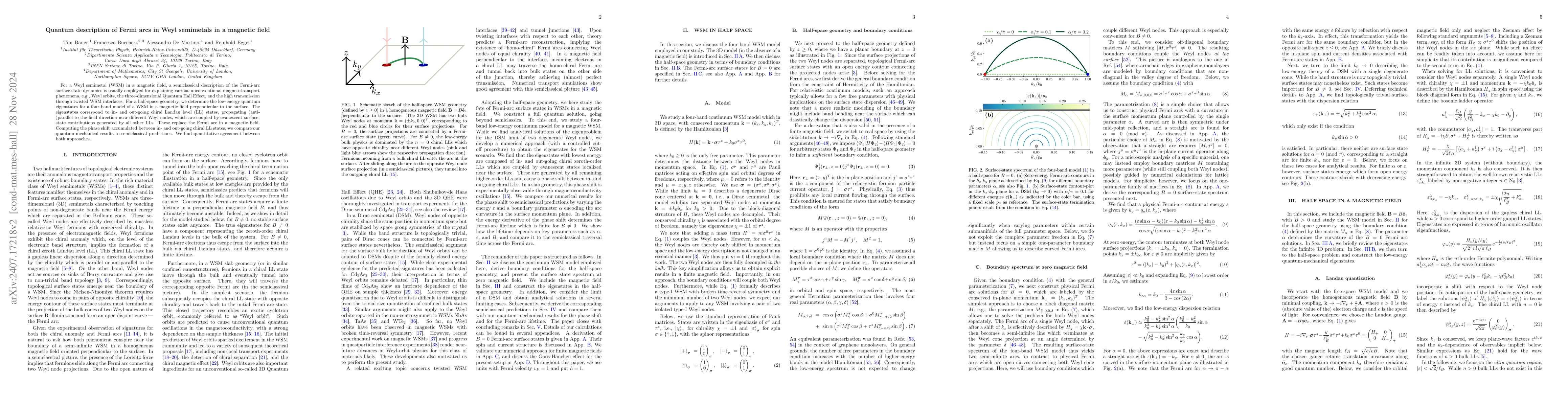 Thumbnail for Quantum description of Fermi arcs in Weyl semimetals in a magnetic field