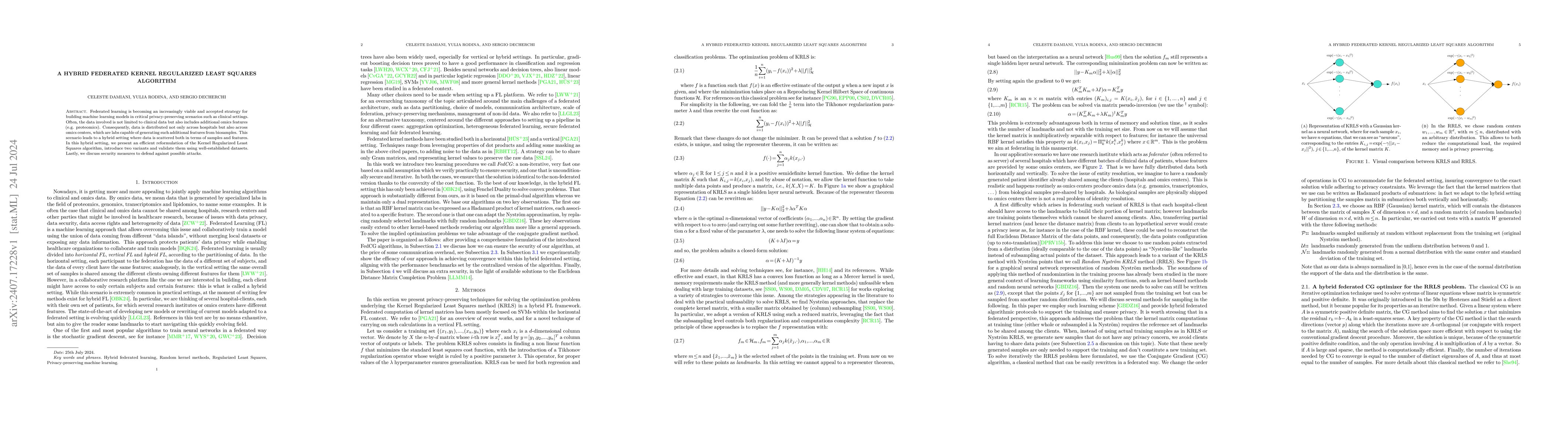 Thumbnail for A Hybrid Federated Kernel Regularized Least Squares Algorithm
