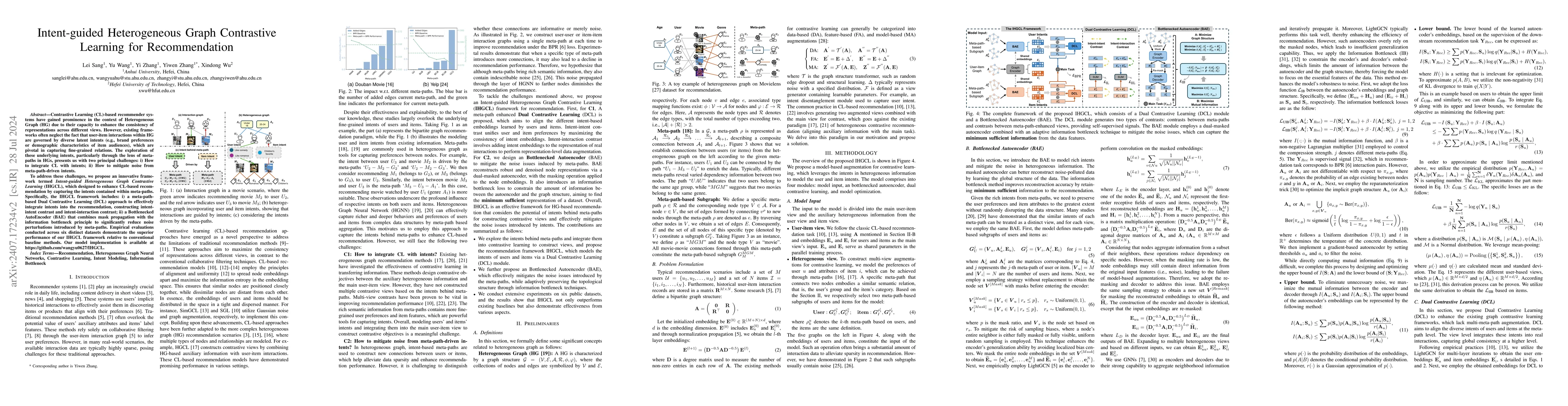 Thumbnail for Intent-guided Heterogeneous Graph Contrastive Learning for
  Recommendation