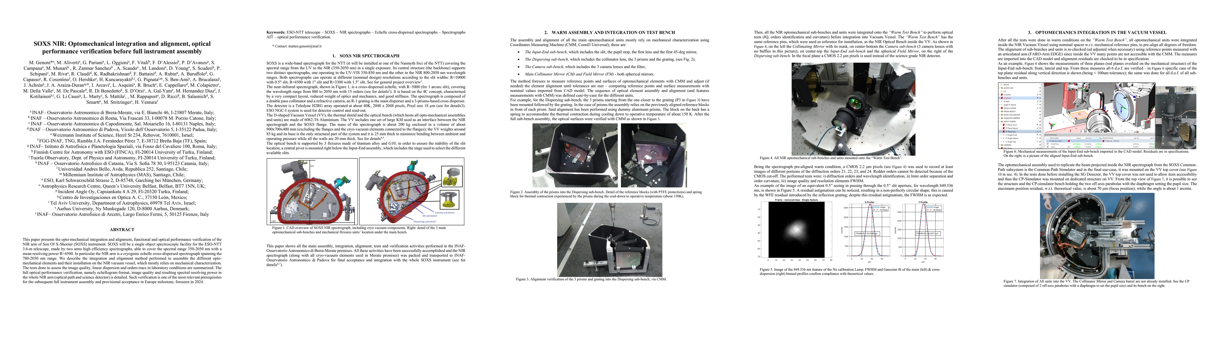 Thumbnail for SOXS NIR: Optomechanical integration and alignment, optical performance
  verification before full instrument assembly