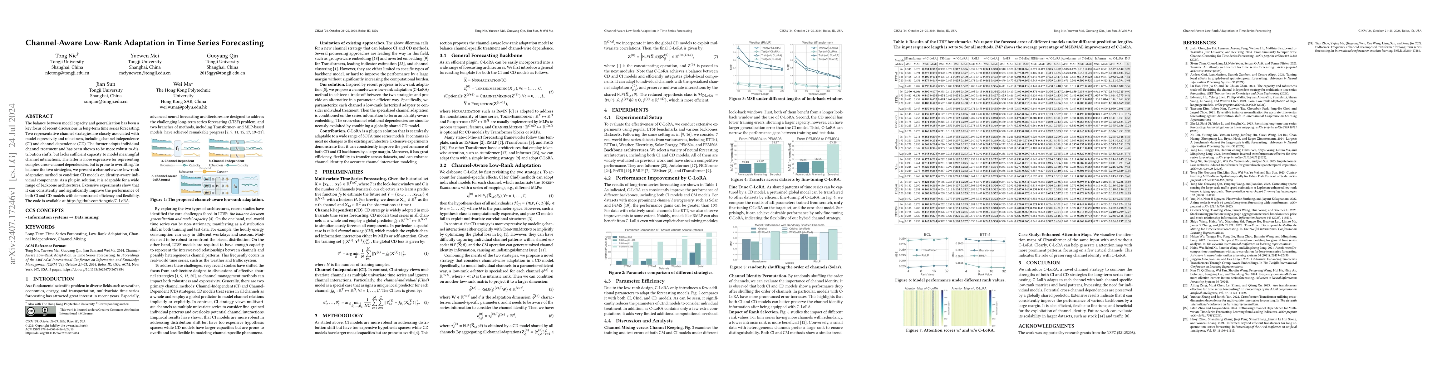 Thumbnail for Channel-Aware Low-Rank Adaptation in Time Series Forecasting
