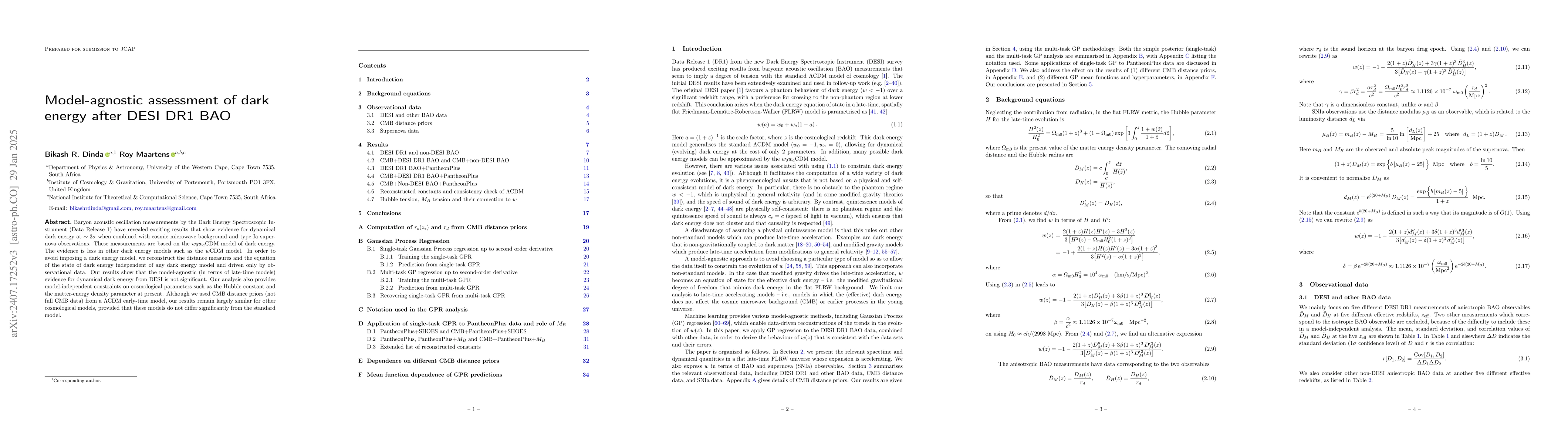 Thumbnail for Model-agnostic assessment of dark energy after DESI DR1 BAO