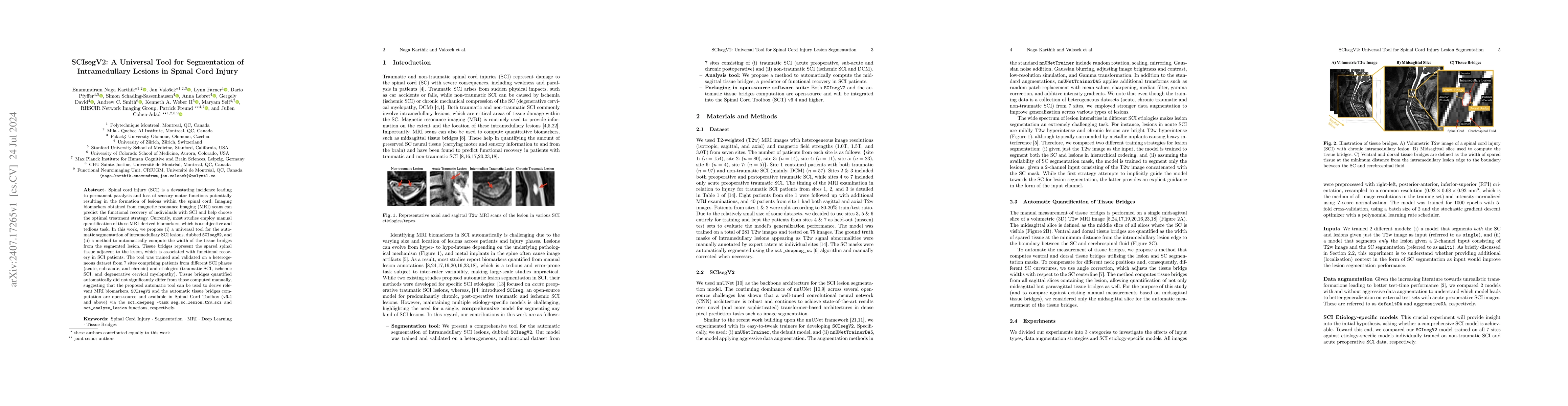 Thumbnail for SCIsegV2: A Universal Tool for Segmentation of Intramedullary Lesions in
  Spinal Cord Injury