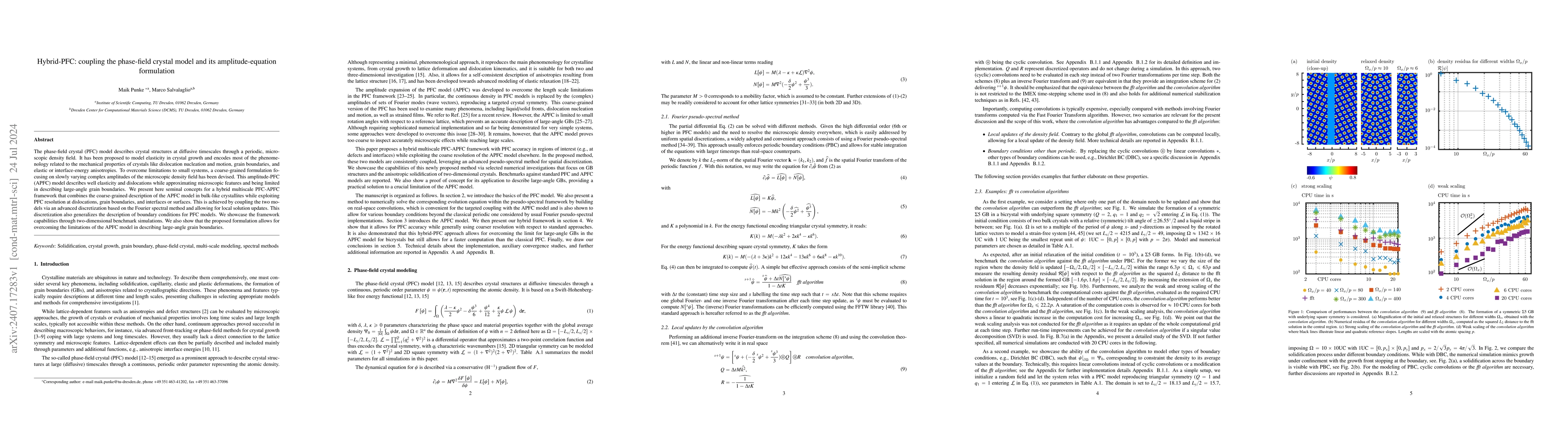 Thumbnail for Hybrid-PFC: coupling the phase-field crystal model and its
  amplitude-equation formulation