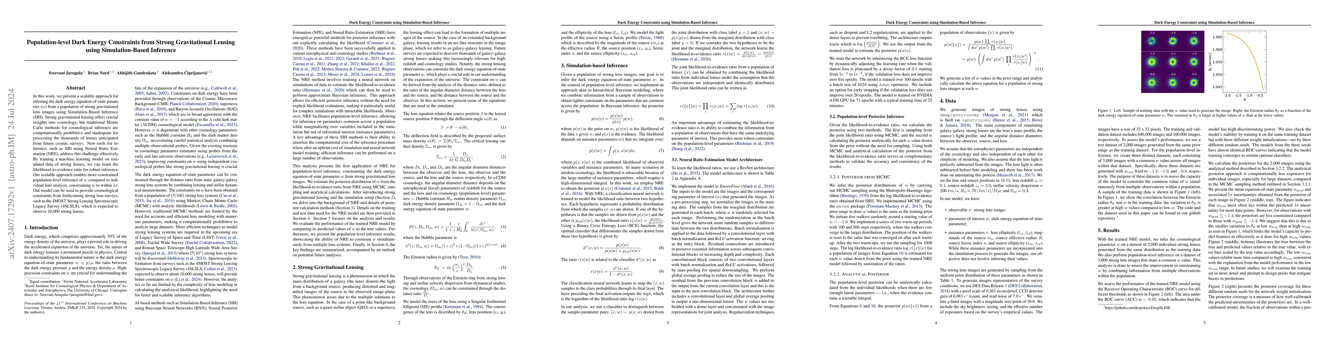 Thumbnail for Population-level Dark Energy Constraints from Strong Gravitational
  Lensing using Simulation-Based Inference