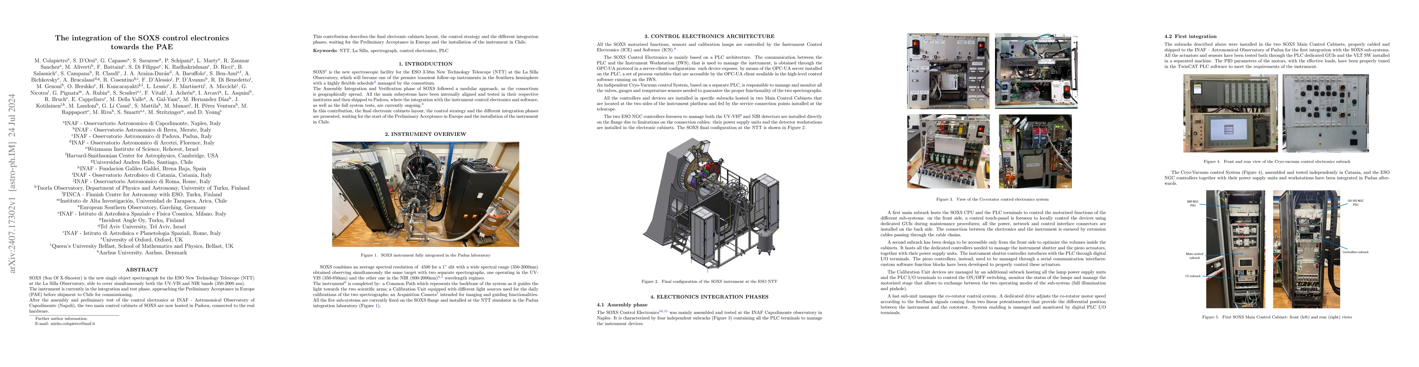 Thumbnail for The integration of the SOXS control electronics towards the PAE