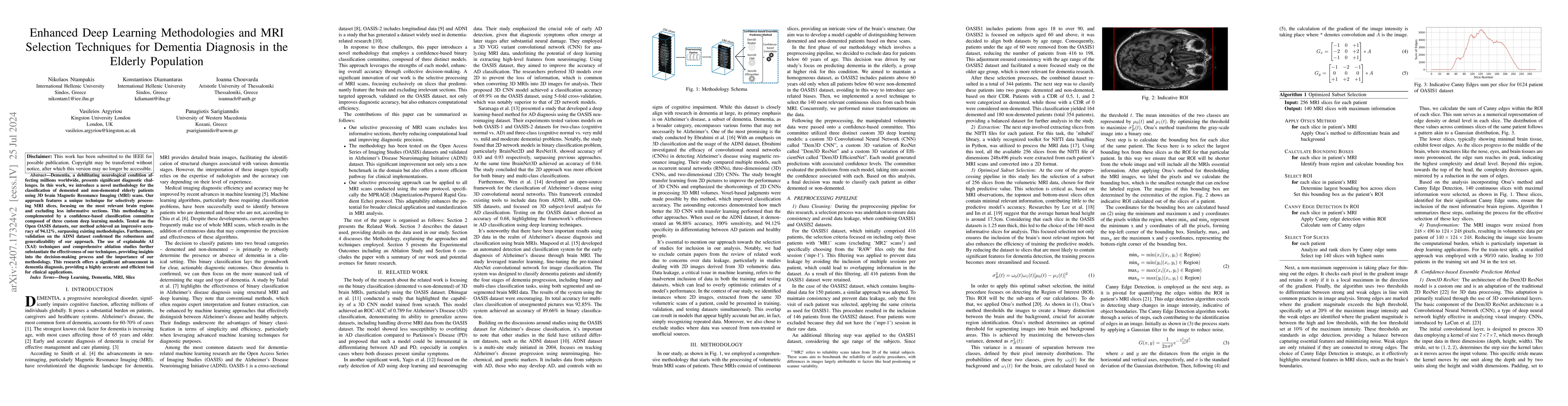 Thumbnail for Enhanced Deep Learning Methodologies and MRI Selection Techniques for
  Dementia Diagnosis in the Elderly Population