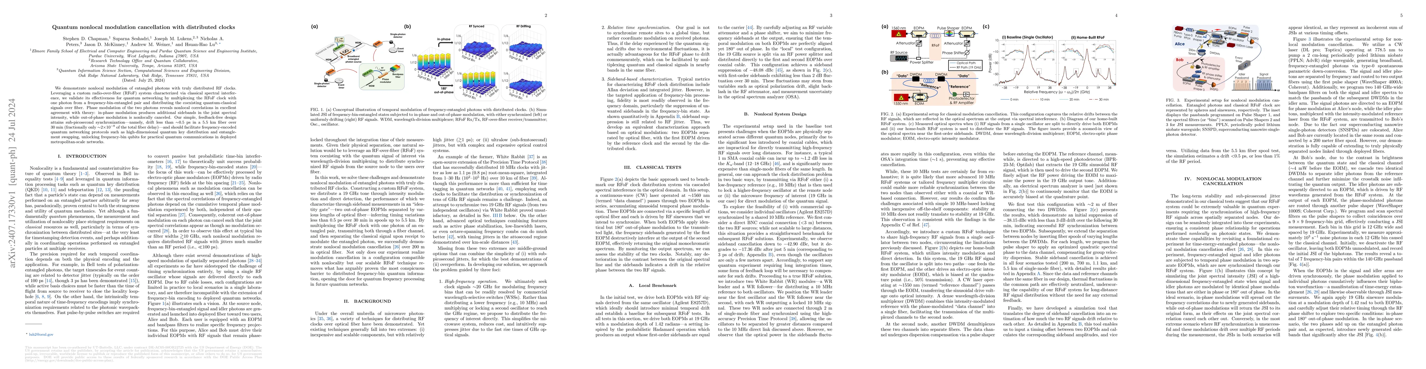 Thumbnail for Quantum nonlocal modulation cancellation with distributed clocks