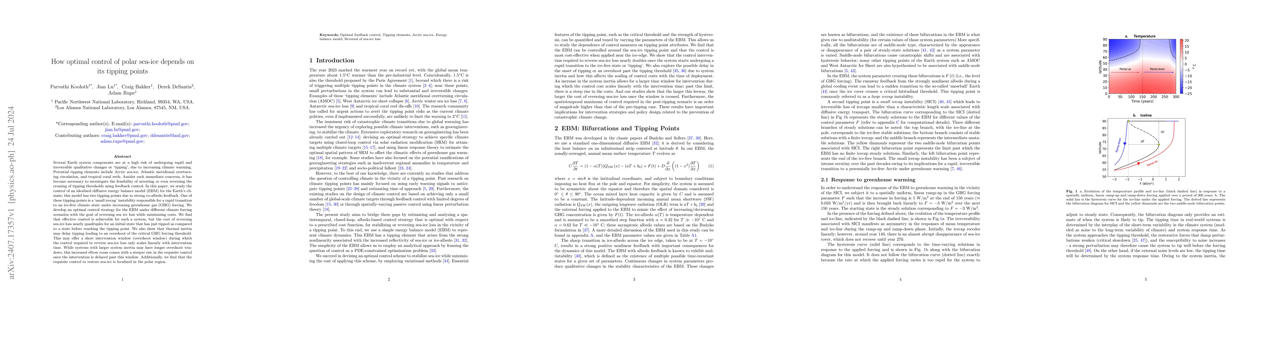 Thumbnail for How optimal control of polar sea-ice depends on its tipping points