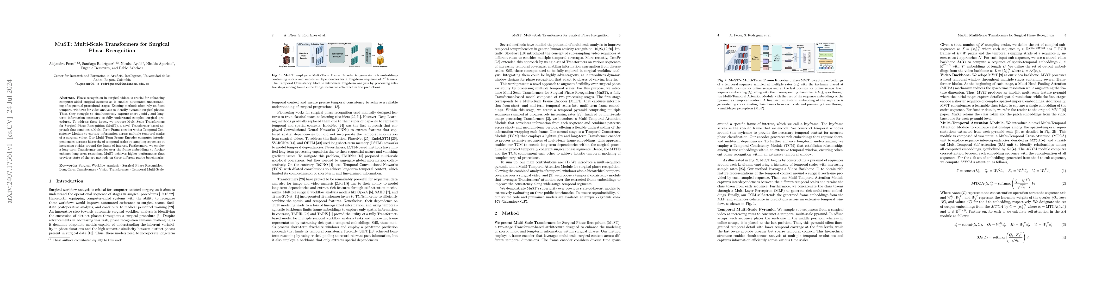 Thumbnail for MuST: Multi-Scale Transformers for Surgical Phase Recognition