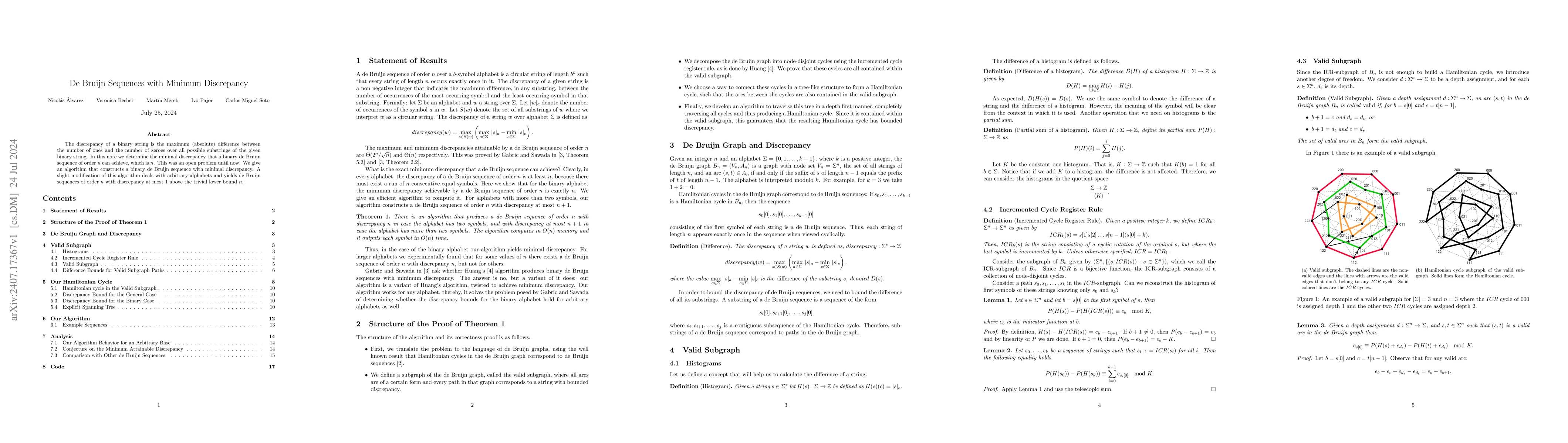 Thumbnail for De Bruijn Sequences with Minimum Discrepancy