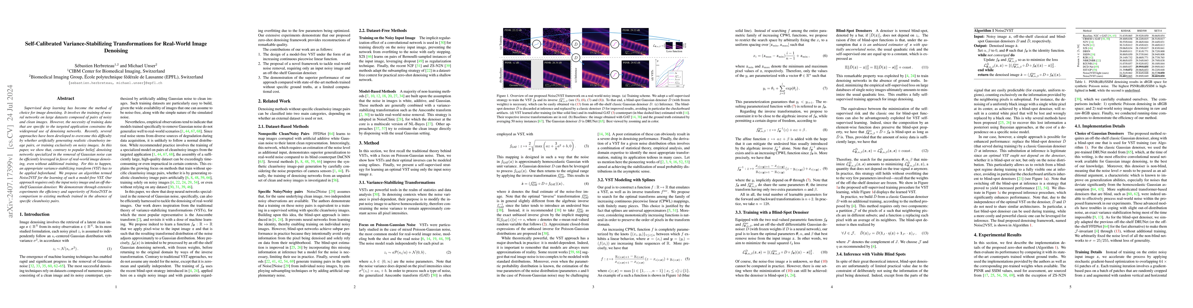 Thumbnail for Self-Calibrated Variance-Stabilizing Transformations for Real-World
  Image Denoising