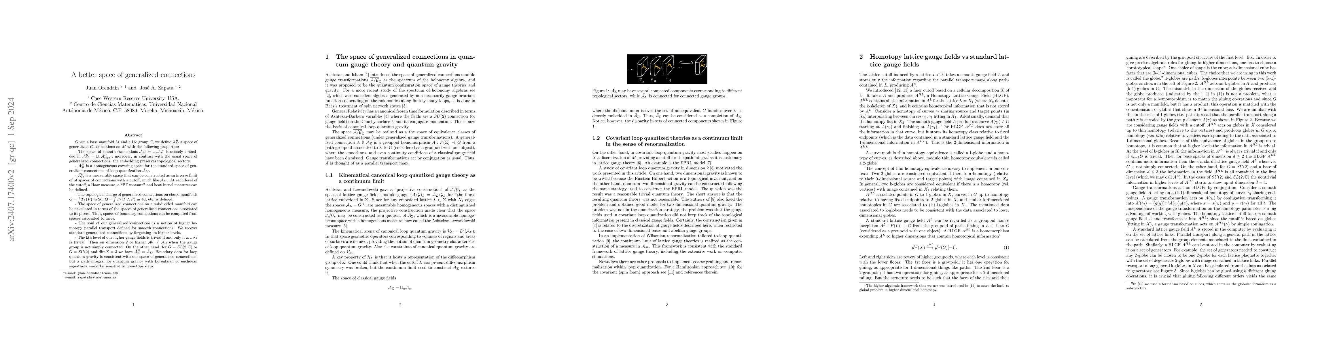 Thumbnail for A better space of generalized connections