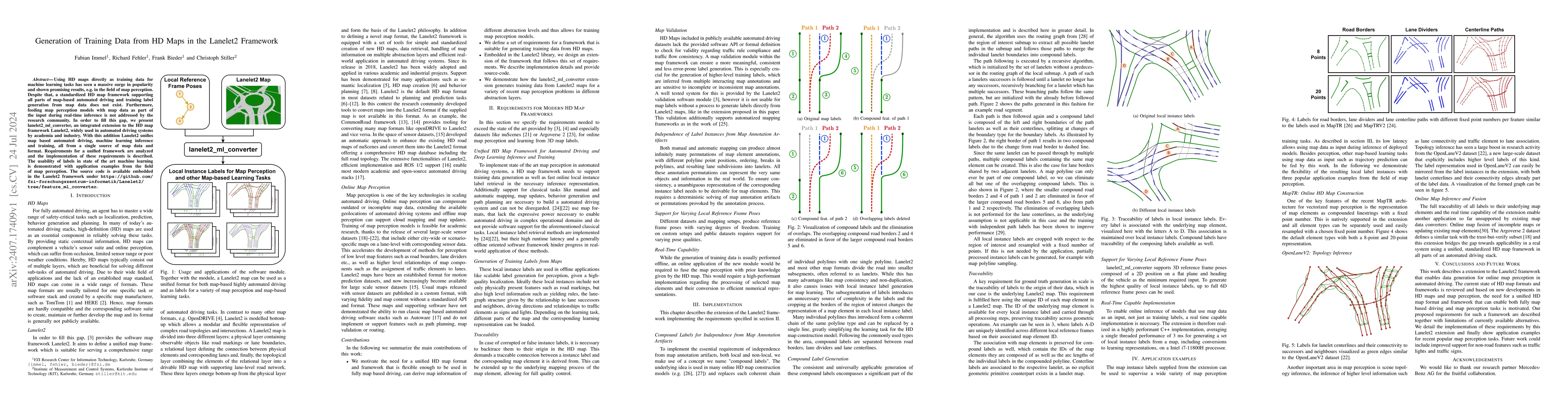 Thumbnail for Generation of Training Data from HD Maps in the Lanelet2 Framework