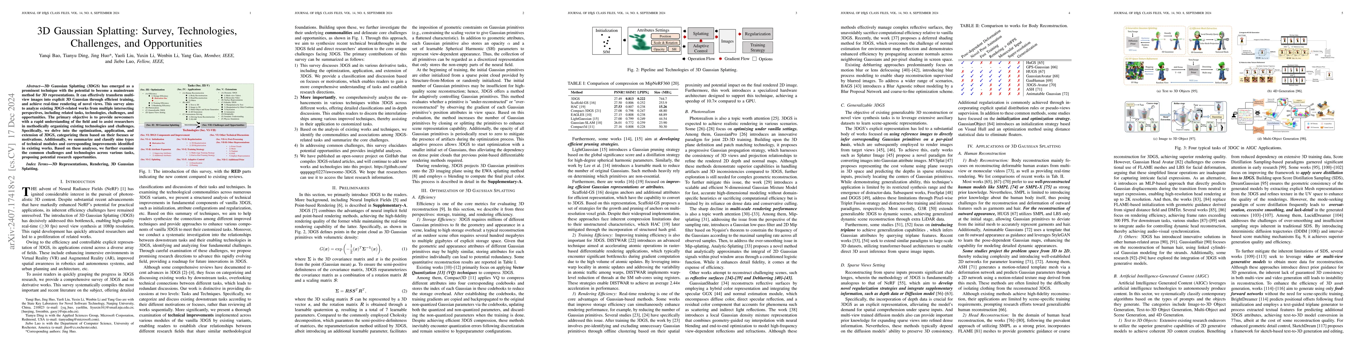 Thumbnail for 3D Gaussian Splatting: Survey, Technologies, Challenges, and
  Opportunities