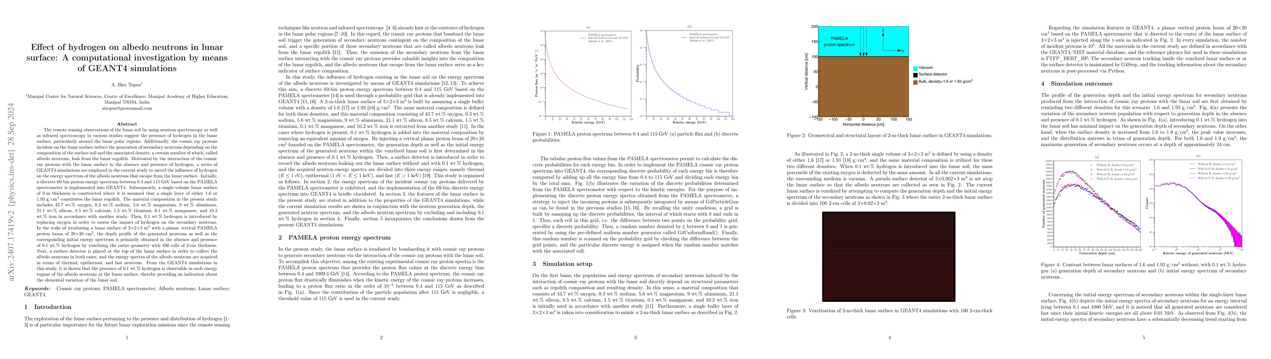 Thumbnail for Effect of hydrogen on albedo neutrons in lunar surface: A computational
  investigation by means of GEANT4 simulations