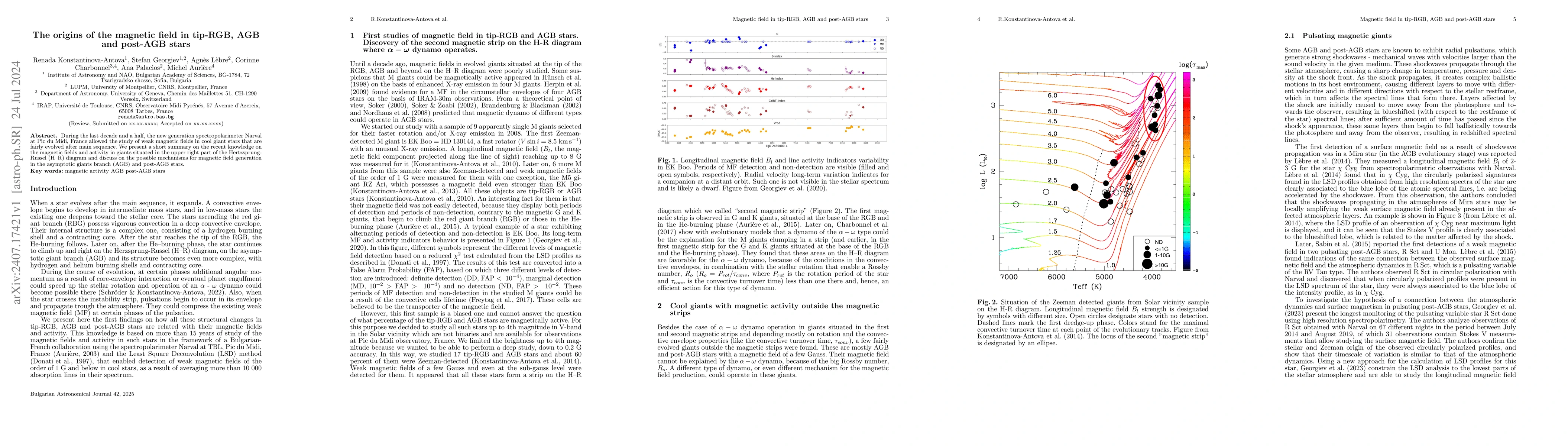 Thumbnail for The origins of the magnetic field in tip-RGB, AGB and post-AGB stars