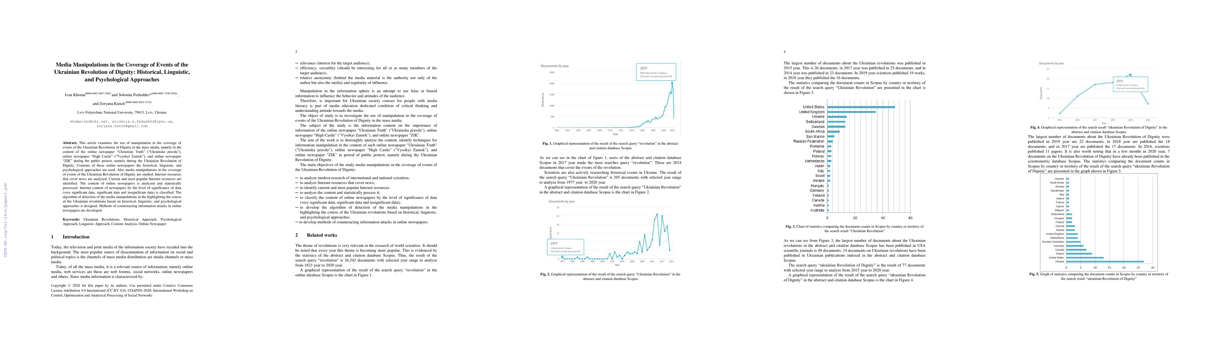 Thumbnail for Media Manipulations in the Coverage of Events of the Ukrainian
  Revolution of Dignity: Historical, Linguistic, and Psychological Approaches