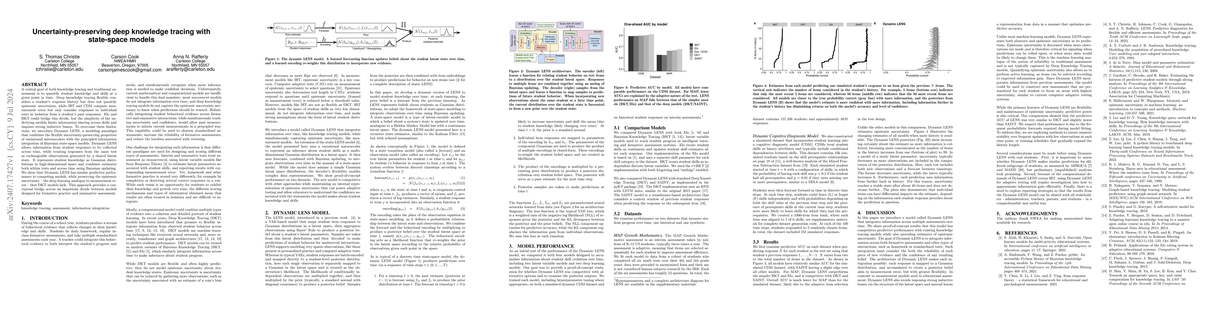 Thumbnail for Uncertainty-preserving deep knowledge tracing with state-space models