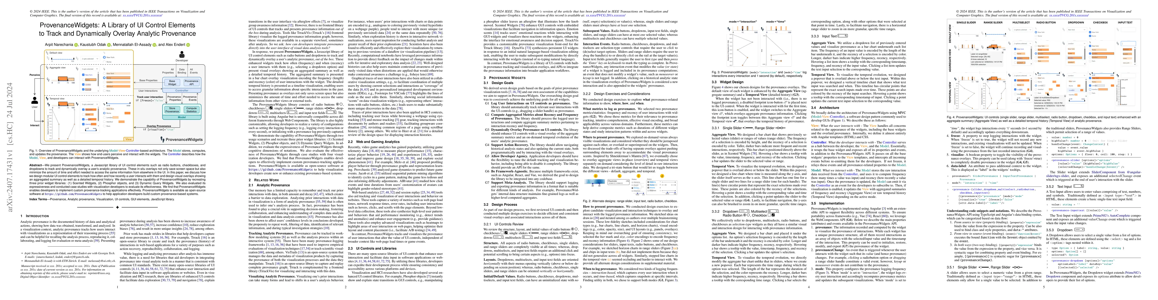 Thumbnail for ProvenanceWidgets: A Library of UI Control Elements to Track and
  Dynamically Overlay Analytic Provenance