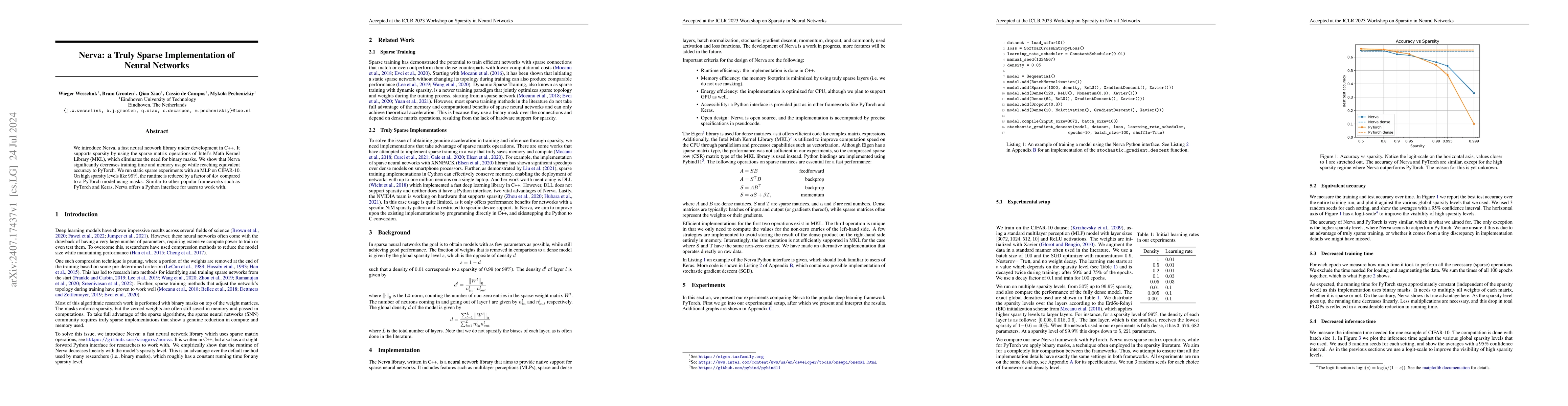 Thumbnail for Nerva: a Truly Sparse Implementation of Neural Networks