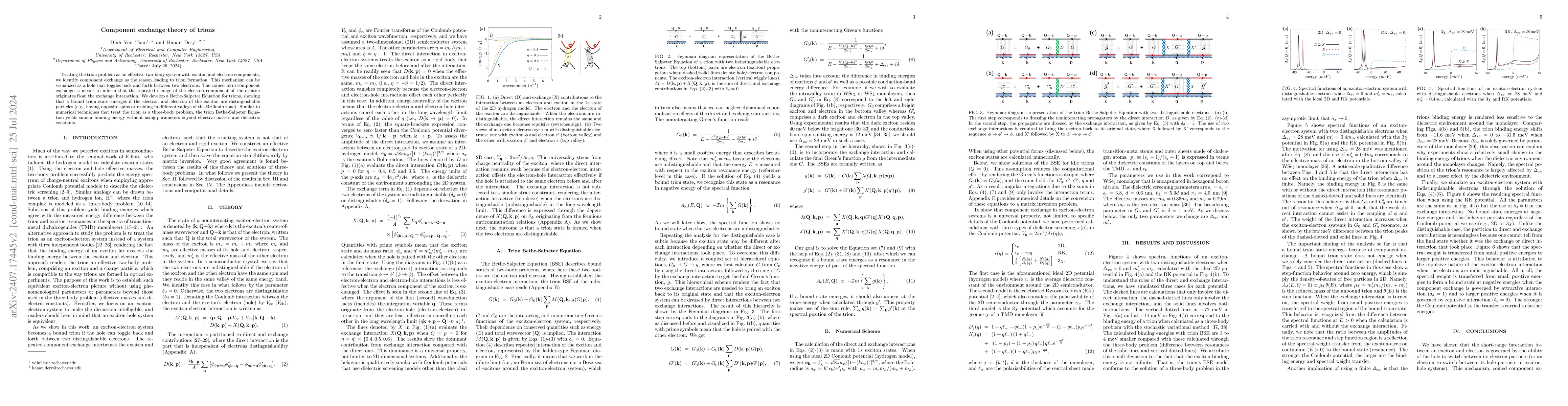 Thumbnail for Component exchange theory of trions