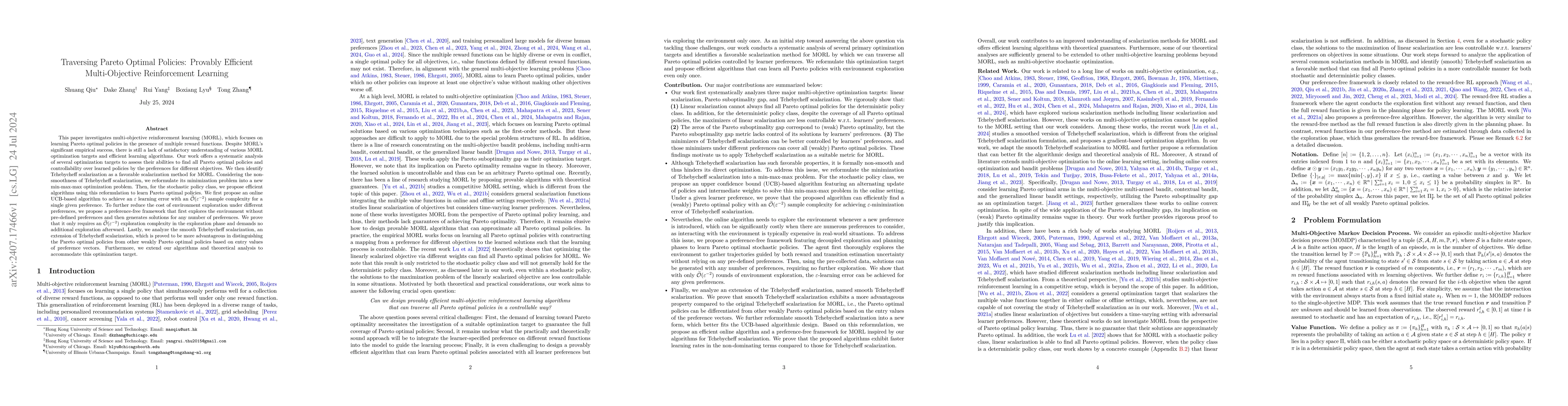 Thumbnail for Traversing Pareto Optimal Policies: Provably Efficient Multi-Objective
  Reinforcement Learning