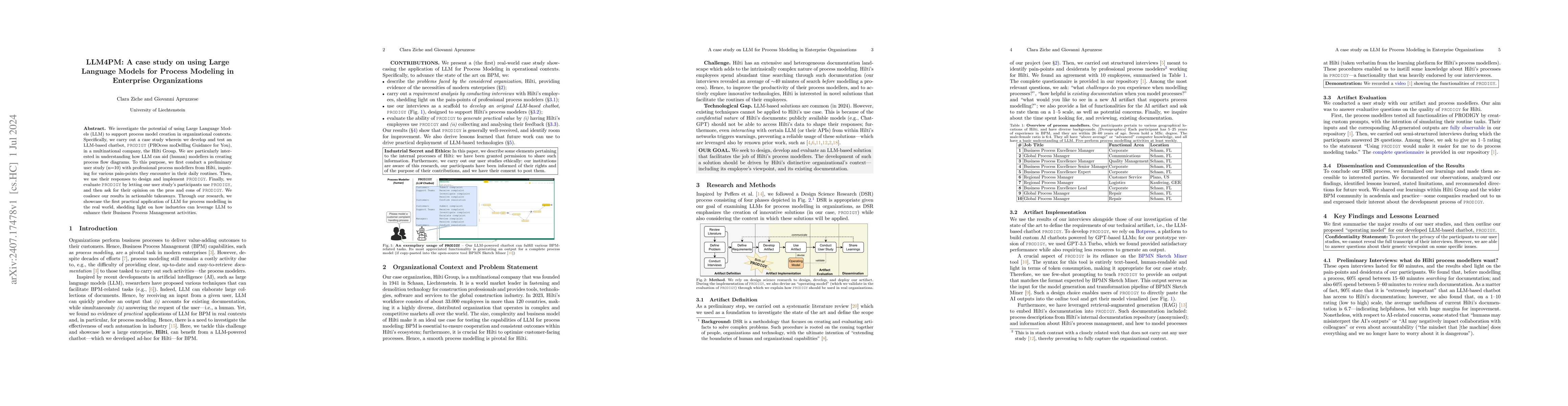 Thumbnail for LLM4PM: A case study on using Large Language Models for Process Modeling
  in Enterprise Organizations