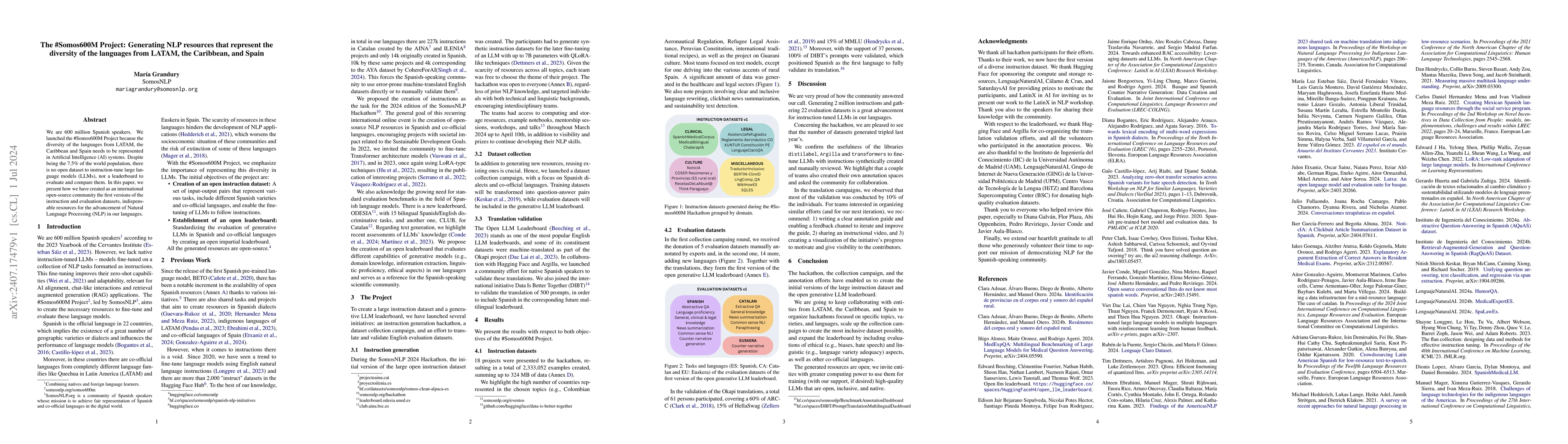 Thumbnail for The #Somos600M Project: Generating NLP resources that represent the
  diversity of the languages from LATAM, the Caribbean, and Spain