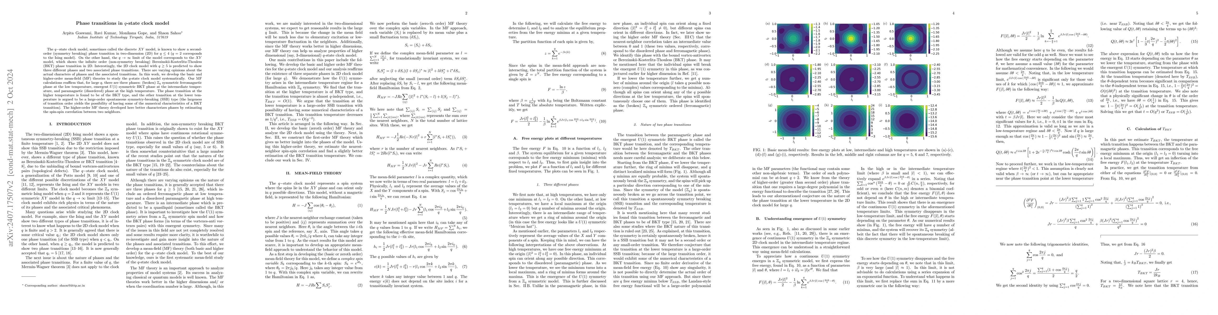 Thumbnail for Phase transitions in $q$-state clock model