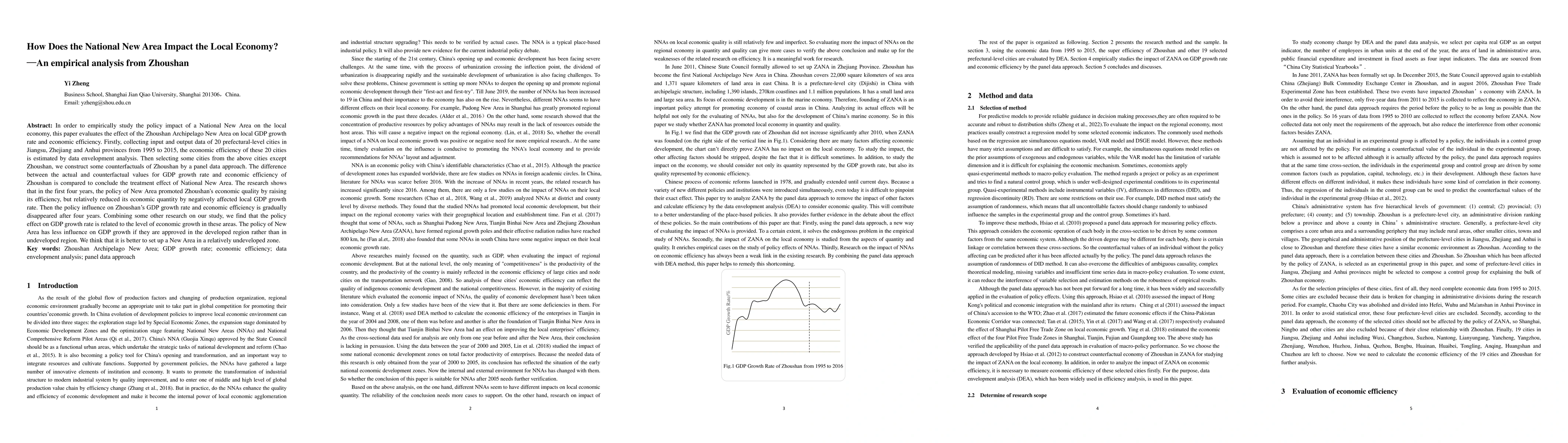 Thumbnail for How does the national new area impact the local economy? -- An empirical
  analysis from Zhoushan