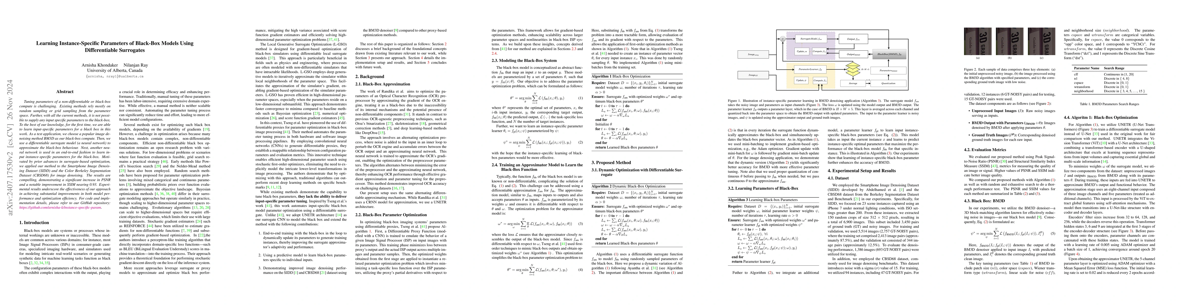 Thumbnail for Learning Instance-Specific Parameters of Black-Box Models Using
  Differentiable Surrogates