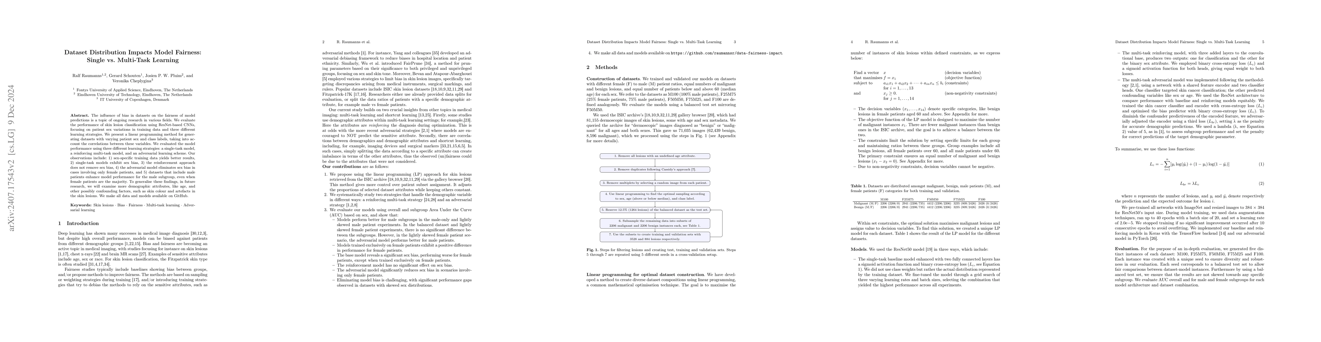 Thumbnail for Dataset Distribution Impacts Model Fairness: Single vs. Multi-Task
  Learning