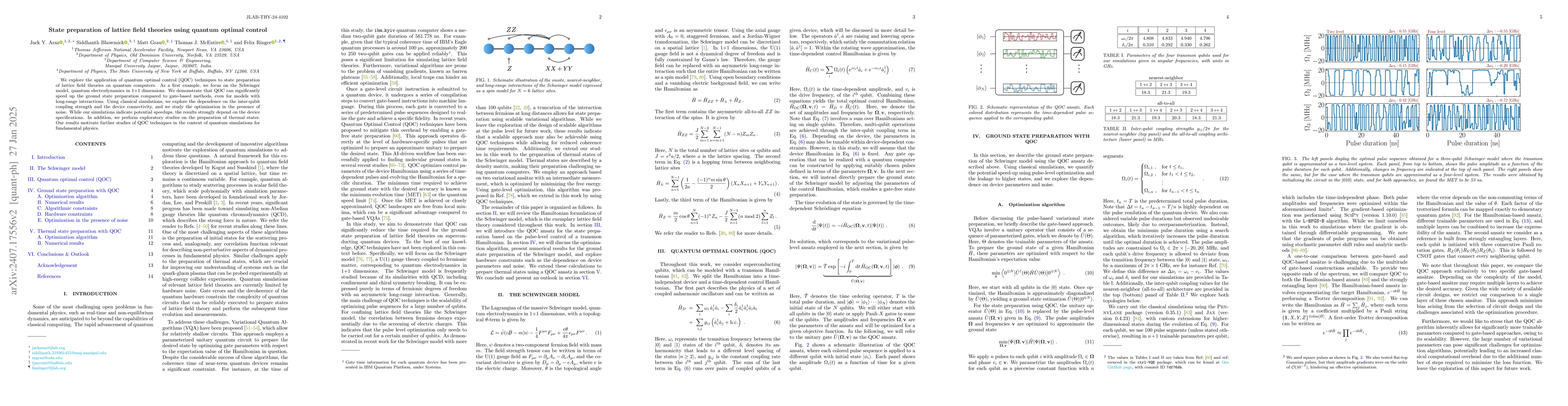 Thumbnail for State preparation of lattice field theories using quantum optimal
  control