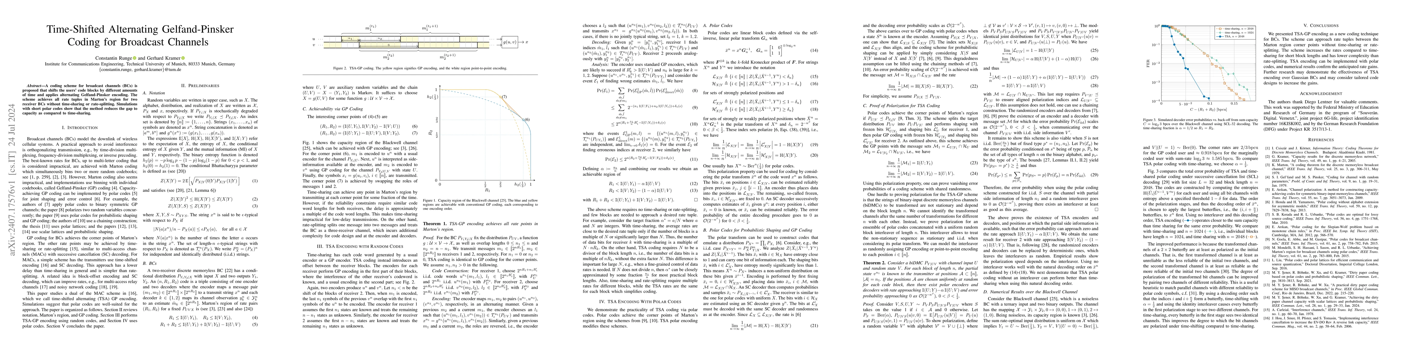 Thumbnail for Time-Shifted Alternating Gelfand-Pinsker Coding for Broadcast Channels