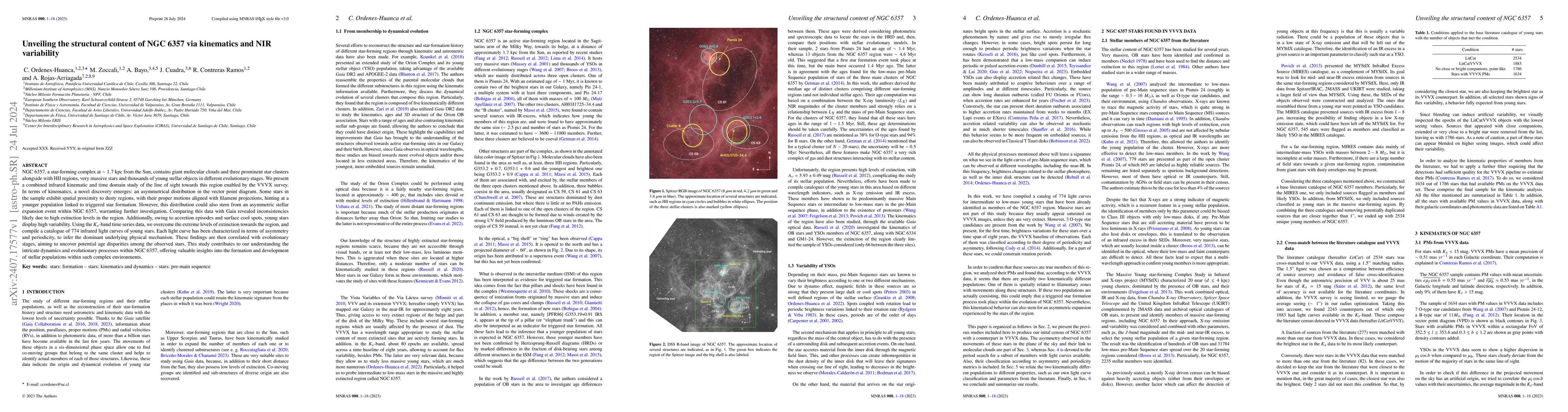 Thumbnail for Unveiling the structural content of NGC 6357 via kinematics and NIR
  variability