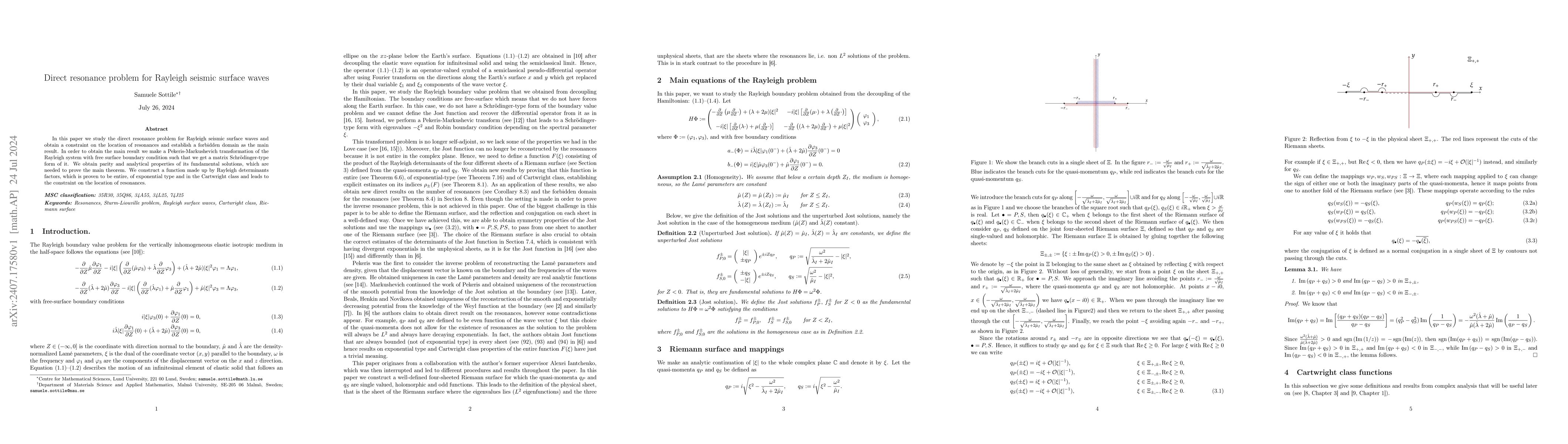 Thumbnail for Direct resonance problem for Rayleigh seismic surface waves