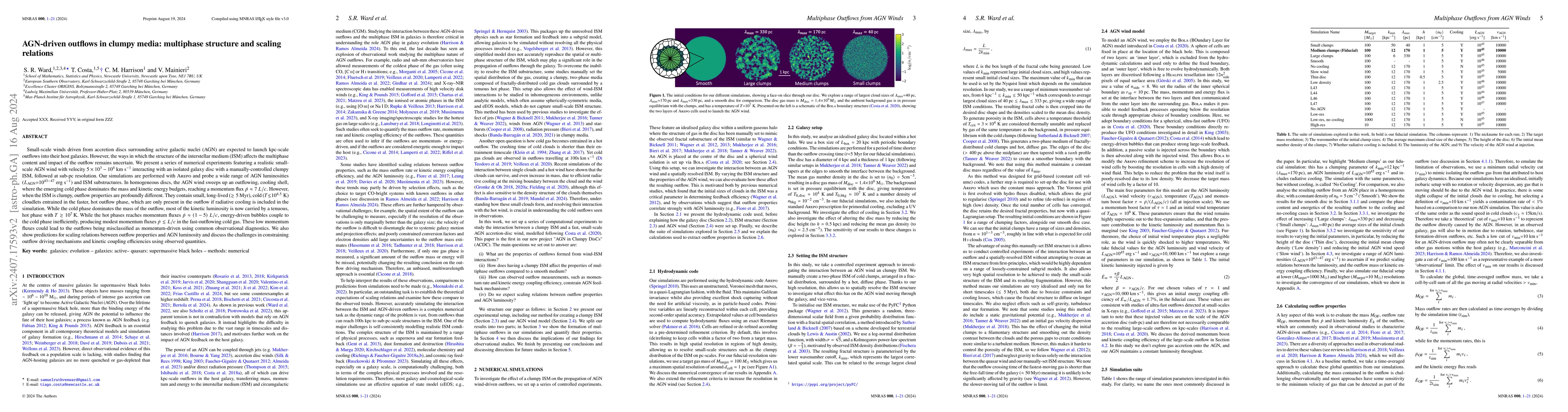 Thumbnail for AGN-driven outflows in clumpy media: multiphase structure and scaling
  relations