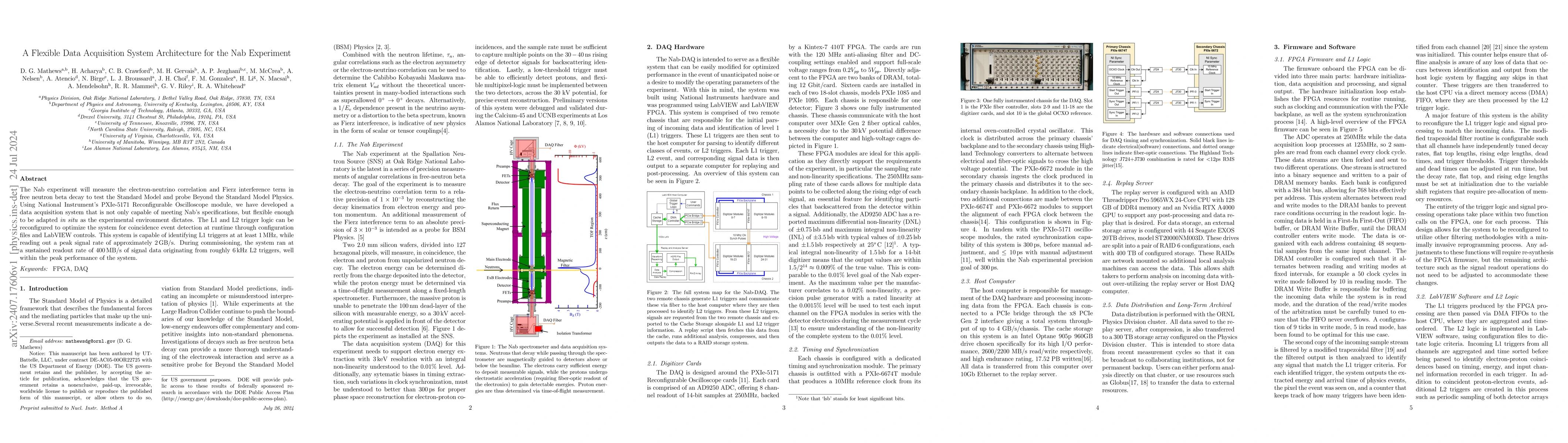 Thumbnail for A Flexible Data Acquisition System Architecture for the Nab Experiment