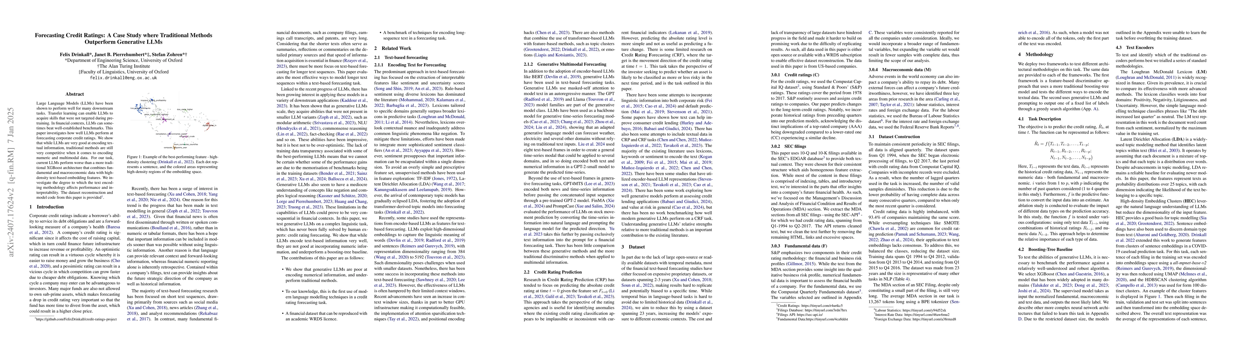 Thumbnail for Traditional Methods Outperform Generative LLMs at Forecasting Credit
  Ratings