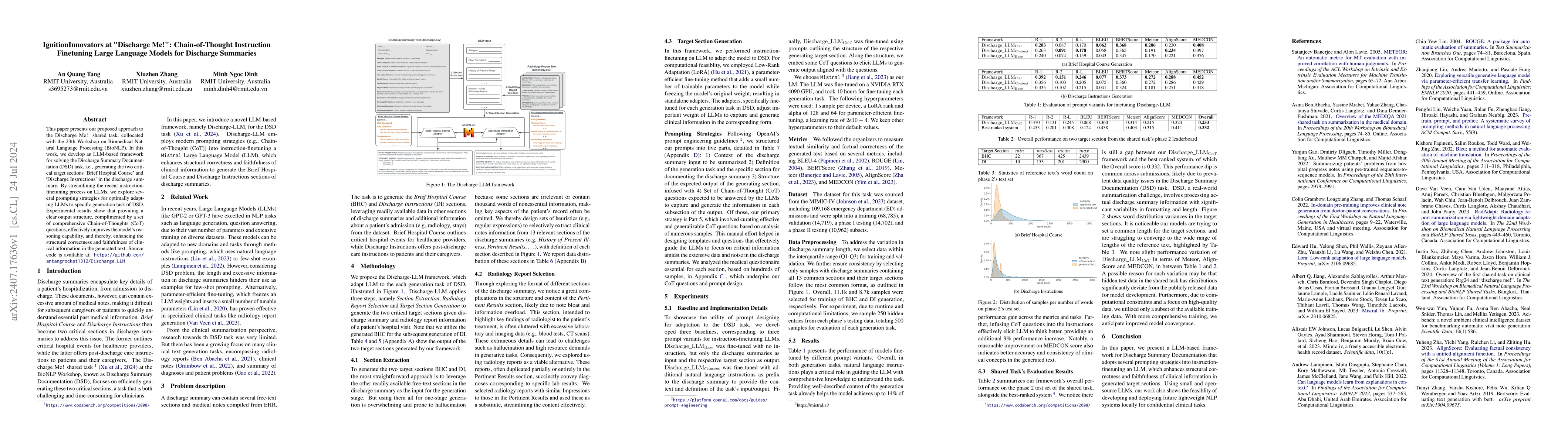Thumbnail for IgnitionInnovators at "Discharge Me!": Chain-of-Thought Instruction
  Finetuning Large Language Models for Discharge Summaries