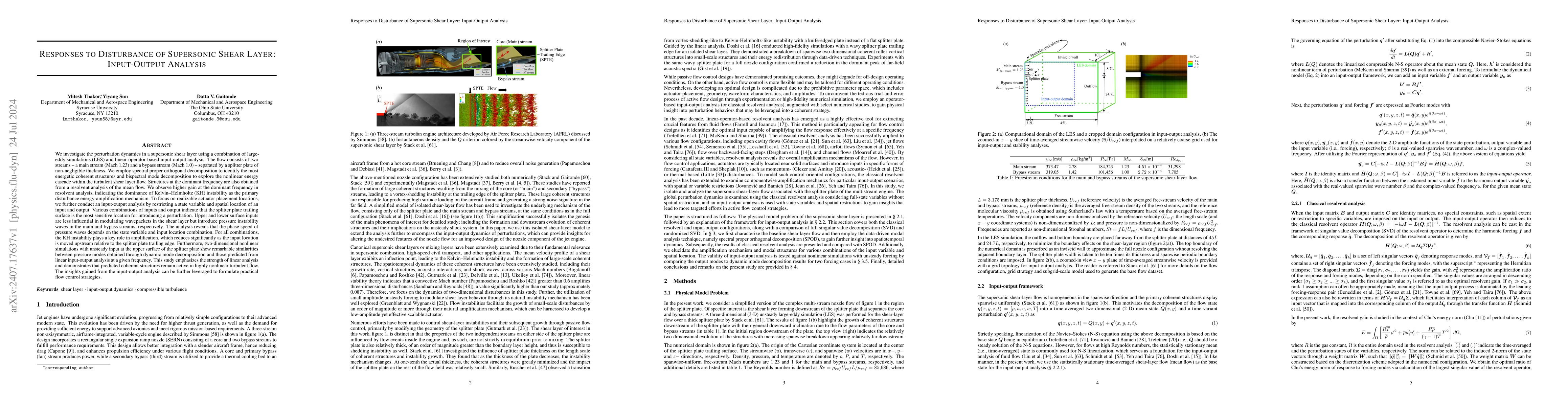 Thumbnail for Responses to Disturbance of Supersonic Shear Layer: Input-Output
  Analysis