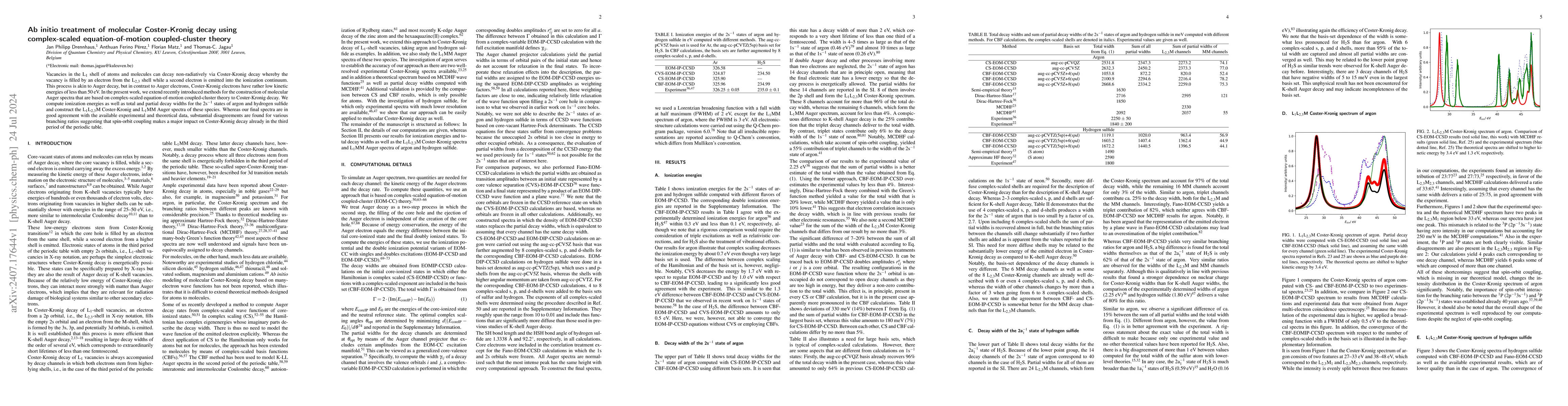 Thumbnail for Ab initio treatment of molecular Coster-Kronig decay using
  complex-scaled equation-of-motion coupled-cluster theory