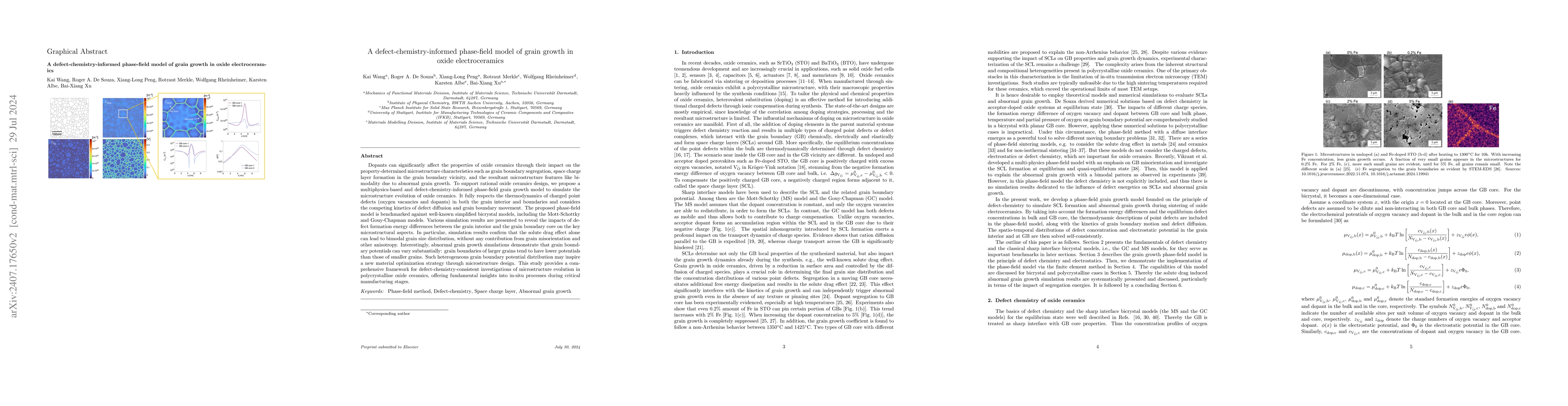 Thumbnail for A defect-chemistry-informed phase-field model of grain growth in oxide
  electroceramics