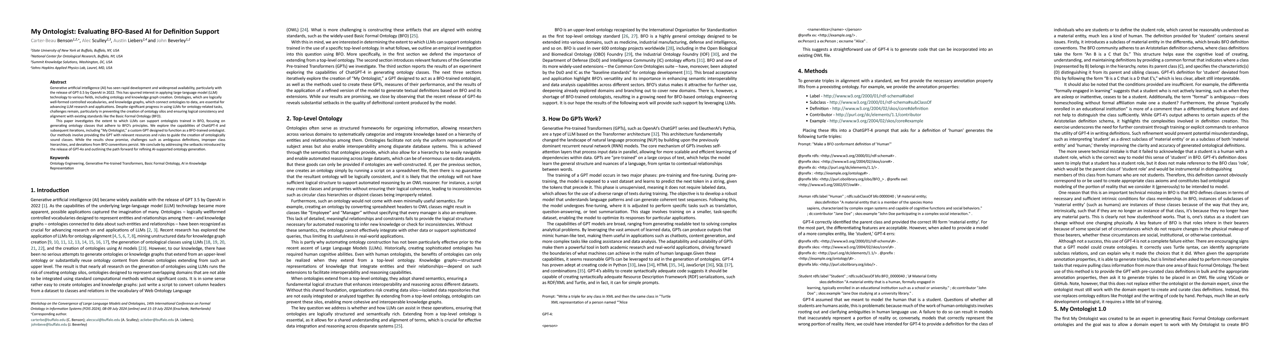 Thumbnail for My Ontologist: Evaluating BFO-Based AI for Definition Support