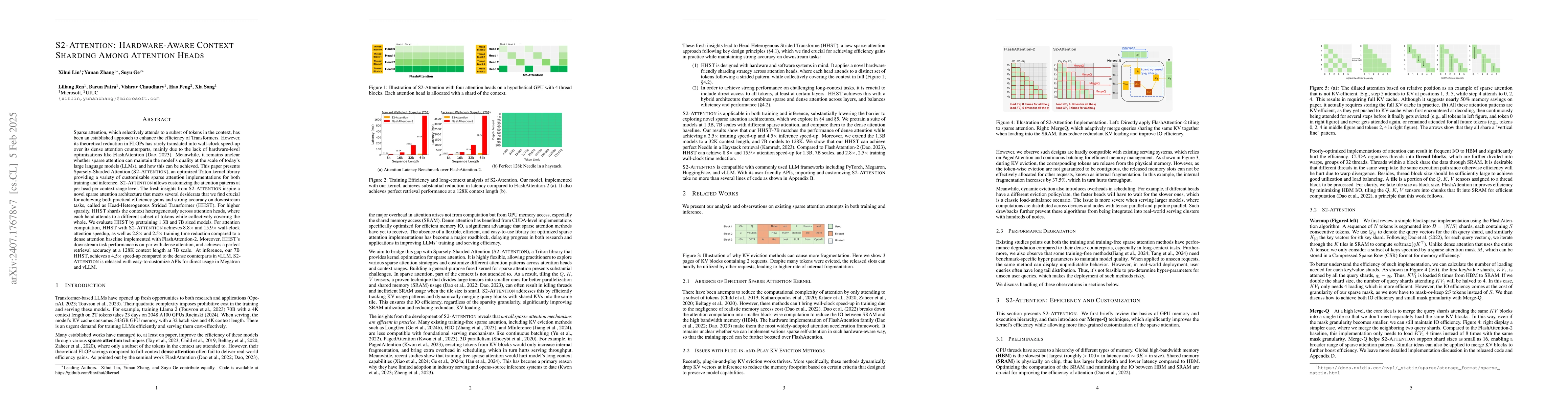 Thumbnail for Efficient LLM Training and Serving with Heterogeneous Context Sharding
  among Attention Heads