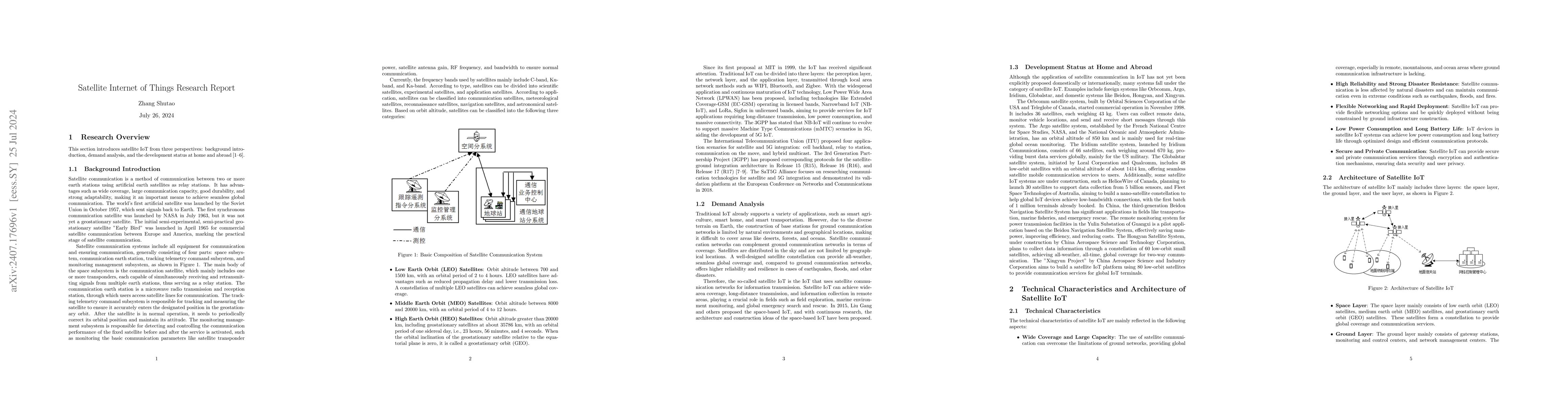 Thumbnail for Satellite Internet of Things Research Report