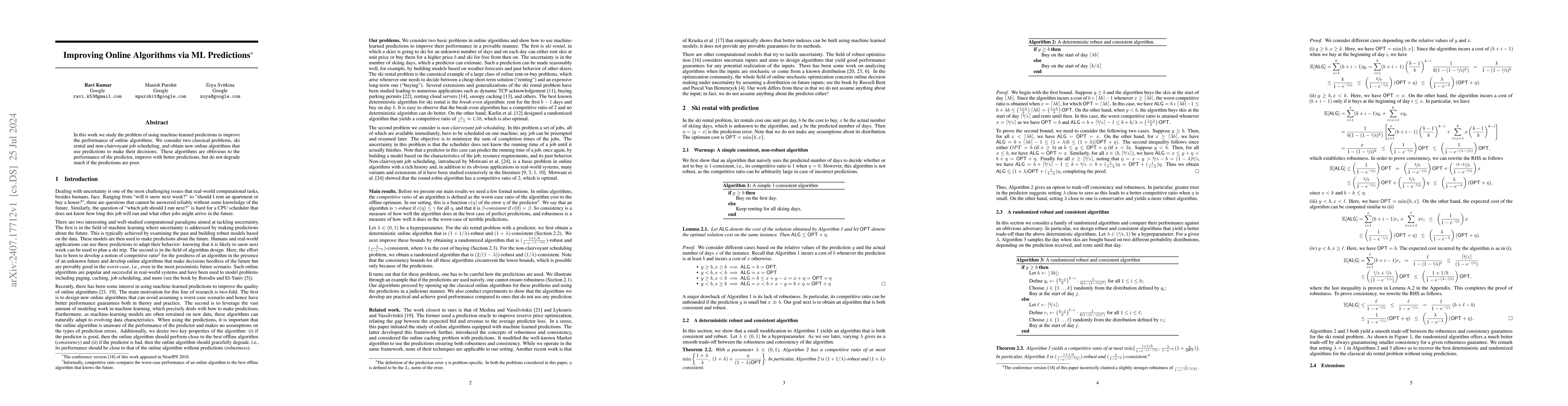 Thumbnail for Improving Online Algorithms via ML Predictions
