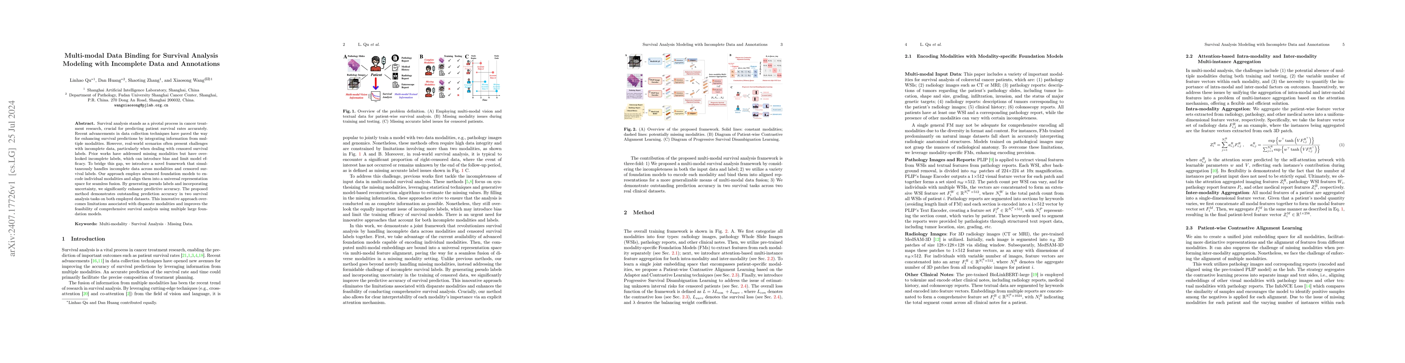 Thumbnail for Multi-modal Data Binding for Survival Analysis Modeling with Incomplete
  Data and Annotations